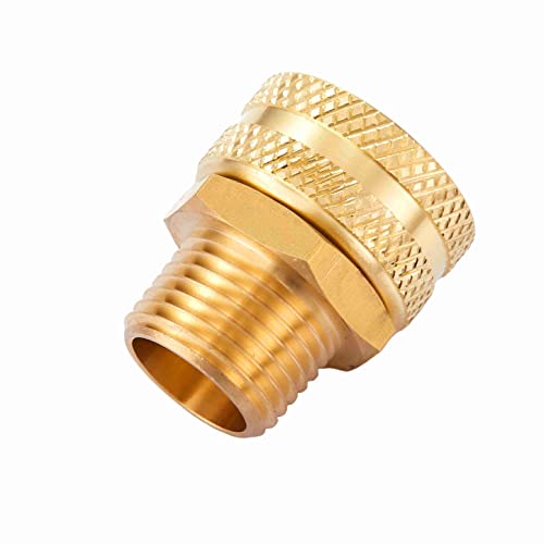 Litorange Lead-Free 2 PCS Swivel 3/4"GHT Female x 1/2"NPT Male Connector,GHT to NPT Garden Hose Adapter Brass Fitting,Garden Pipe Joint Extension Repair Fitting(Pack of 2)