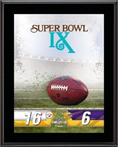 pittsburgh steelers vs. minnesota vikings super bowl ix 10.5″ x 13″ sublimated plaque – nfl team plaques and collages