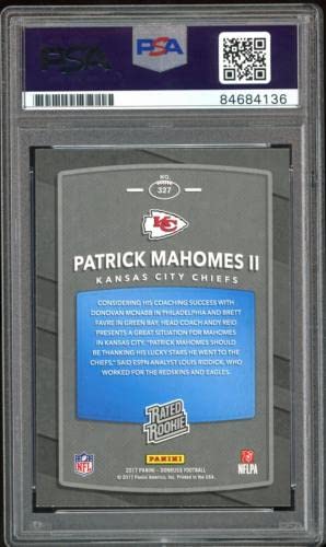 2017 Donruss Rated Rookie Patrick Mahomes RC Yellow Ink PSA/DNA Auto GEM MINT 10 - Football Slabbed Autographed Rookie Cards