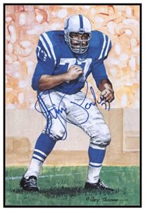 jim parker signed goal line art card glac autographed colts psa/dna