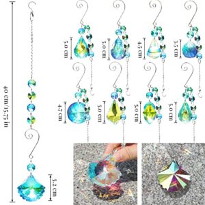 9 Pieces Sun Catchers Indoor Window Suncatcher Crystals Beads Rainbow Prism Balls Pendant Colorful Light Catcher Hanging Ornaments for Window Chandelier Office Home Garden Decor