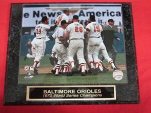 1970 orioles world series champions collector plaque w/8×10 celebration photo