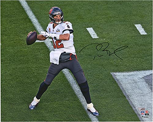 Tom Brady Tampa Bay Buccaneers Super Bowl LV Champions Autographed 16" x 20" Super Bowl LV Action Photograph - Autographed NFL Photos