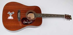 pearl jam ten alive eddie vedder signed autographed mahogany full size acoustic guitar loa