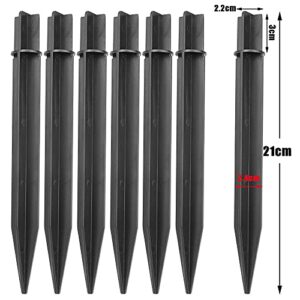 WYKOO 18 Pieces 8.26 Inch Reinforced Ground Spikes Stakes, Solar Lights Spikes, Replacement ABS Plastic Lights Stakes for Christmas Yard Garden Lights Lamps