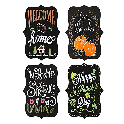 Seasonal Garden Signs Set with 8 Seasons and Steel Mounting Pole Yard Stake for Spring, Summer, Fall, and Winter Displays, UV and Weather Resistant, Outdoor Use