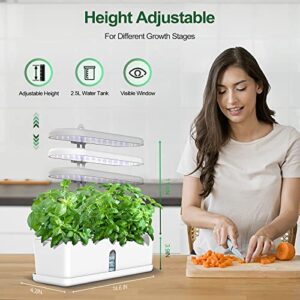 MINEGROW Hydroponics Growing System 10 Pods, Herb Garden Kit Indoor with LED Grow Light, Indoor Garden with Automatic Pump & Timer, Height Adjustable, Indoor Herb Garden Home Decor Gift