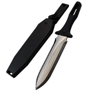 Nisaku NJP800 Yamagatana Hori Weeding & Digging Knife, Japanese 7.25 Blade, 5.5-Inch Ergonomic, Stainless Steel/Black Plastic Handle