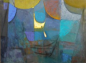 blue cubist abstract