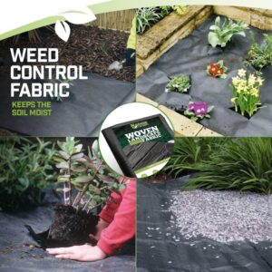 3FT X 50 FT Weed Barrier Landscape Fabric Heavy Duty - Woven Weed Fabric for Gardening - Weed Barrier Fabric for Ground Cover - Weed Mat Garden Tarp to Prevent Weeds