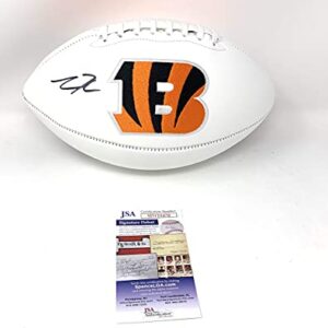 Tee Higgins Cincinnatti Bengals Signed Autograph Embroidered Logo Football JSA Certified