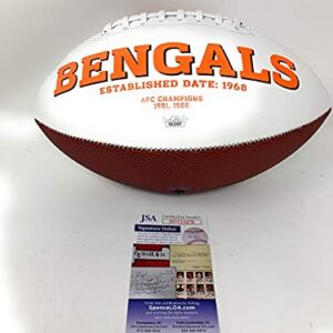 Tee Higgins Cincinnatti Bengals Signed Autograph Embroidered Logo Football JSA Certified