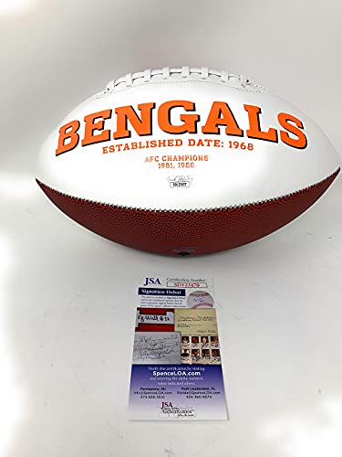 Tee Higgins Cincinnatti Bengals Signed Autograph Embroidered Logo Football JSA Certified