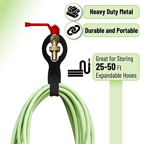 UNCO- Garden Hose Holder, Metal, Fit 50’ of 5/8” Hose, Garden Hose Hanger, Water Hose Holder, Water Hose Holders for Outside, Portable Hose Holder, Hanging Hose Holder, Garden Hose Carrier