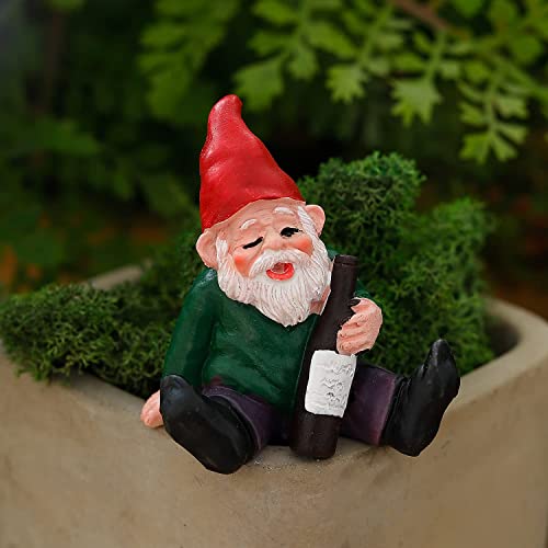 Funny Gnomes Garden Decorations Garden Gnomes Outdoor 4PCS Fairy Garden Miniatures Accessories Outdoor Garden Sculpture Statues Figurines Lawn Ornaments Garden Decor for Outside Yard Art Clearance