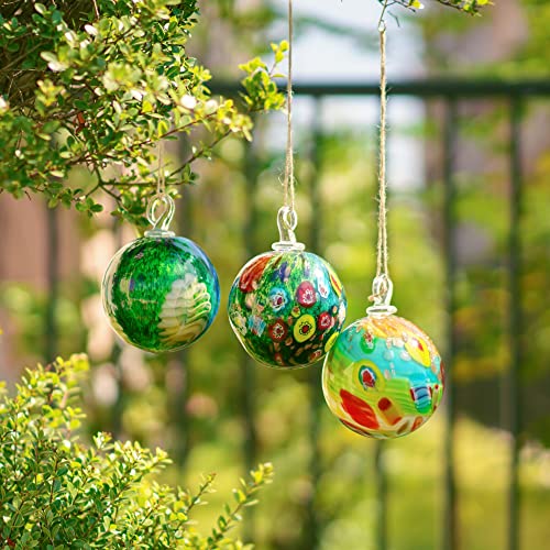 6" Garden Hanging Friendship Balls Gazing Balls Window Outdoor Witch Ball Hand-Blown Glass Ornament