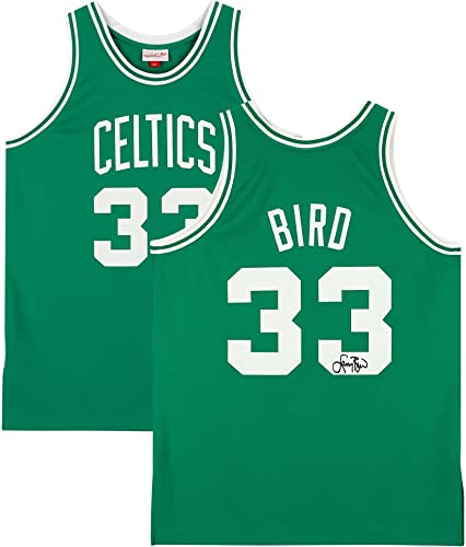 Larry Bird Boston Celtics Autographed Green Authentic Mitchell and Ness Jersey - Autographed NBA Jerseys