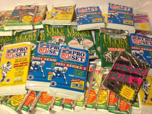 200 Vintage Football Cards in Old Sealed Wax Packs - Perfect for New Collectors