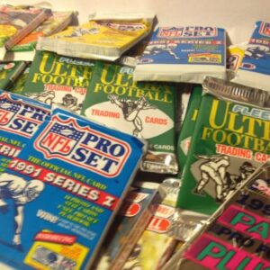 200 Vintage Football Cards in Old Sealed Wax Packs - Perfect for New Collectors