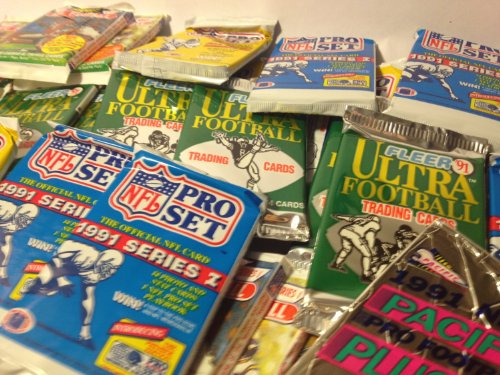 200 Vintage Football Cards in Old Sealed Wax Packs - Perfect for New Collectors