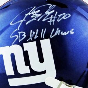 Jeremy Shockey Autographed NY Giants F/S Helmet w/SB Champs - JSA W Auth *White - Autographed NFL Helmets