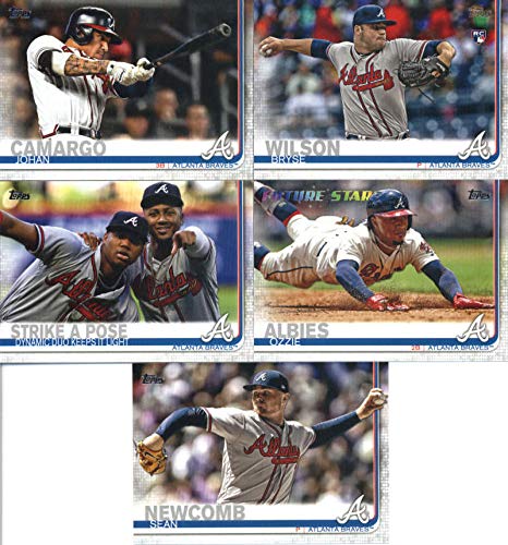 2019 Topps Complete (Series 1 & 2) Baseball Atlanta Braves Team Set of 23 Cards: Ronald Acuna Jr.(#1), Kolby Allard(#38), Touki Toussaint(#61), SunTrust Park(#71), Julio Teheran(#118), Freddie Freeman(#183), Dansby Swanson(#191), Tyler Flowers(#244), Kevi