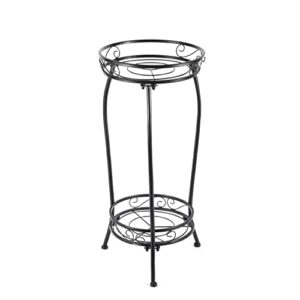 kavlium plant stand indoor outdoor，tall black metal rustproof stable plant stands，2 tier 27.1 inch multiple plant rack potted holder rack flower pot stand heavy duty plant shelf