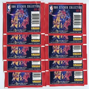 2015-16 Panini Sticker Collection (10) Factory Sealed Basketball Stickers 70 Stickers Total