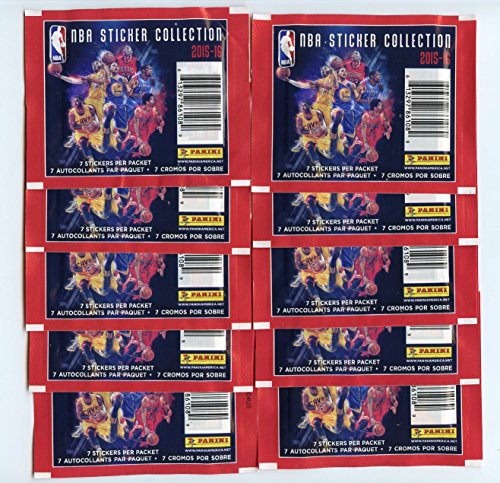 2015-16 Panini Sticker Collection (10) Factory Sealed Basketball Stickers 70 Stickers Total