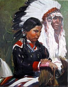 native american chief and woman