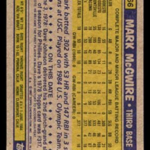 1987 Topps #366 Mark McGwire Near Mint Athletics