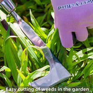 Berry&Bird Crack Weeder, Crevice Weeding Tool, 11.2" Stainless Steel Manual Weeder, L-Shaped Side-Walk Puller Spatula, Grass Cutter Knife, Weeding Sickle for Garden Lawn Yard Patio Terrace Paving Moss