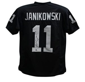 sebastian janikowski autographed/signed pro style black xl jersey bas