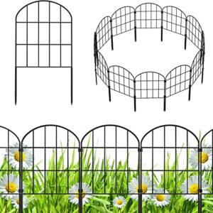 Decorative Garden Fence No Dig Fencing 12 Pack, 13ft (L) x 24in (H) Rustproof Metal Wire Panel Border Animal Barrier,Apply to Dog Fencing Outdoor for The Yard