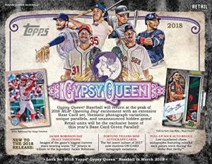 2018 topps gypsy queen baseball blaster box (8 packs/box) – possible autograph, rookie cards, inserts parallels