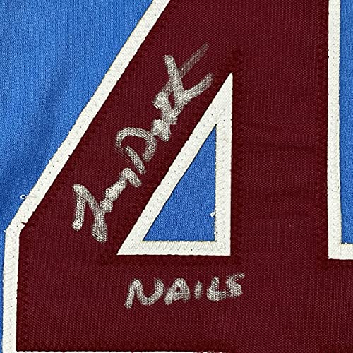 Autographed/Signed Lenny Dykstra Nails Philadelphia Blue Retro Baseball Jersey JSA COA