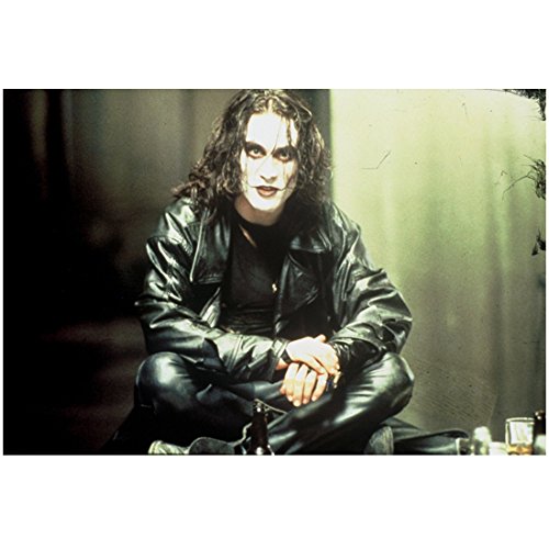 Brandon Lee (8 inch by 10 inch) PHOTOGRAPH The Crow Rapid Fire Showdown in Little Tokyo Full Body Sitting Cross Legged kn