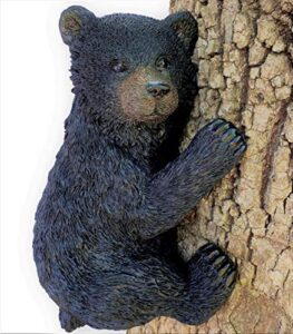 black bear on a tree – garden decor/yard decorative sculpture/baby bear cub tree hugger statue