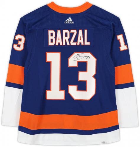 Mathew Barzal New York Islanders Autographed Blue Adidas Authentic Jersey - Autographed NHL Jerseys
