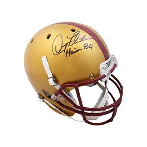 doug flutie heisman 84 autographed boston college replica full-size football helmet – bas coa