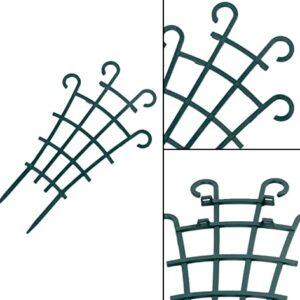 UWIOFF 12 Pack Trellis for Potted Plants, Garden Trellis for Climbing Plants Plastic Mini Climbing Plant Trellis Flower Pots Support Stackable Trellis for Climbing Plants Peas, Dark Green