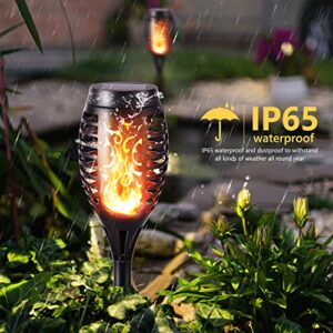 Toodour Solar Torch Flame Lights, 6 Pack Solar Lights Outdoor with Flickering Flame, Waterproof Solar Pathway Lights Landscape Decoration Lighting for Garden, Lawn, Patio, Yard, Outdoor Decorations