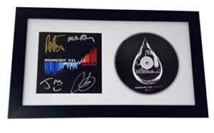 midnight oil signed resist framed cd display peter garrett full band acoa coa