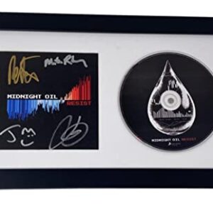 Midnight Oil Signed Resist Framed CD Display Peter Garrett Full Band ACOA COA