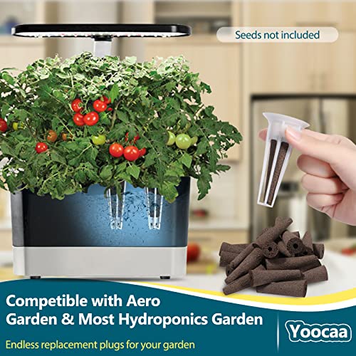 Yoocaa 128pcs Seed Pod Kit for Aerogarden, Grow Anything Kit with 50Grow Sponges, A&B Nutrient Plant Food, 50Labels, 12Grow Baskets, 12Grow Domes, Compatible with Hydroponics Supplies from All Brands