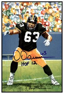 dermonti dawson signed goal line art card glac autographed w/hof steeler psa/dna