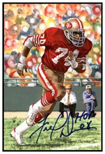 fred dean signed goal line art card glac autographed w/hof 49ers psa/dna