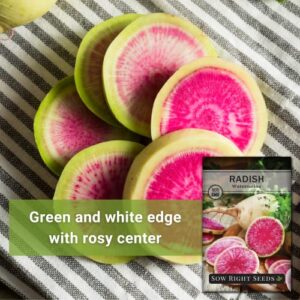 Sow Right Seeds - Watermelon Radish Seed for Planting - Non-GMO Heirloom Packet with Instructions to Plant a Home Vegetable Garden - Great Gardening Gift (1)