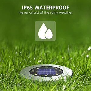 Solar Outdoor Lights 12 Packs, Garden Solar Lights Outdoor Waterproof Solar Pathway Lights Bright In-Ground Lights Outdoor Lighting Decor for Lawn, Patio , Yard, Driveway, Step and Walkway White Light