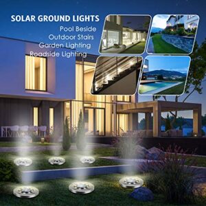 Solar Outdoor Lights 12 Packs, Garden Solar Lights Outdoor Waterproof Solar Pathway Lights Bright In-Ground Lights Outdoor Lighting Decor for Lawn, Patio , Yard, Driveway, Step and Walkway White Light